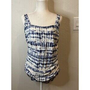 Speedo Printed Square Neck One Piece Swimsuit Bright Cobalt Size 2XL AZ3552h